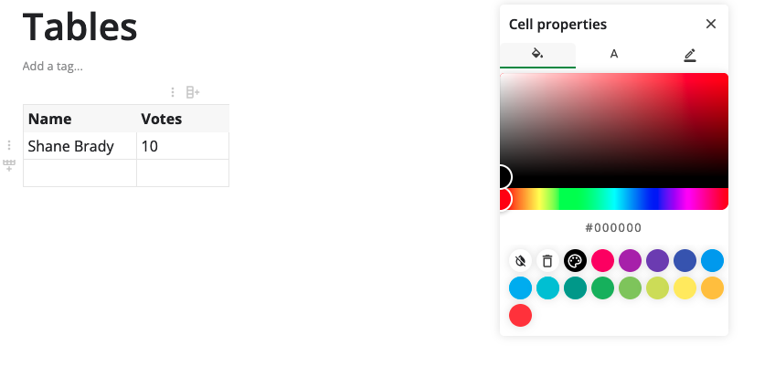 Customize cell properties